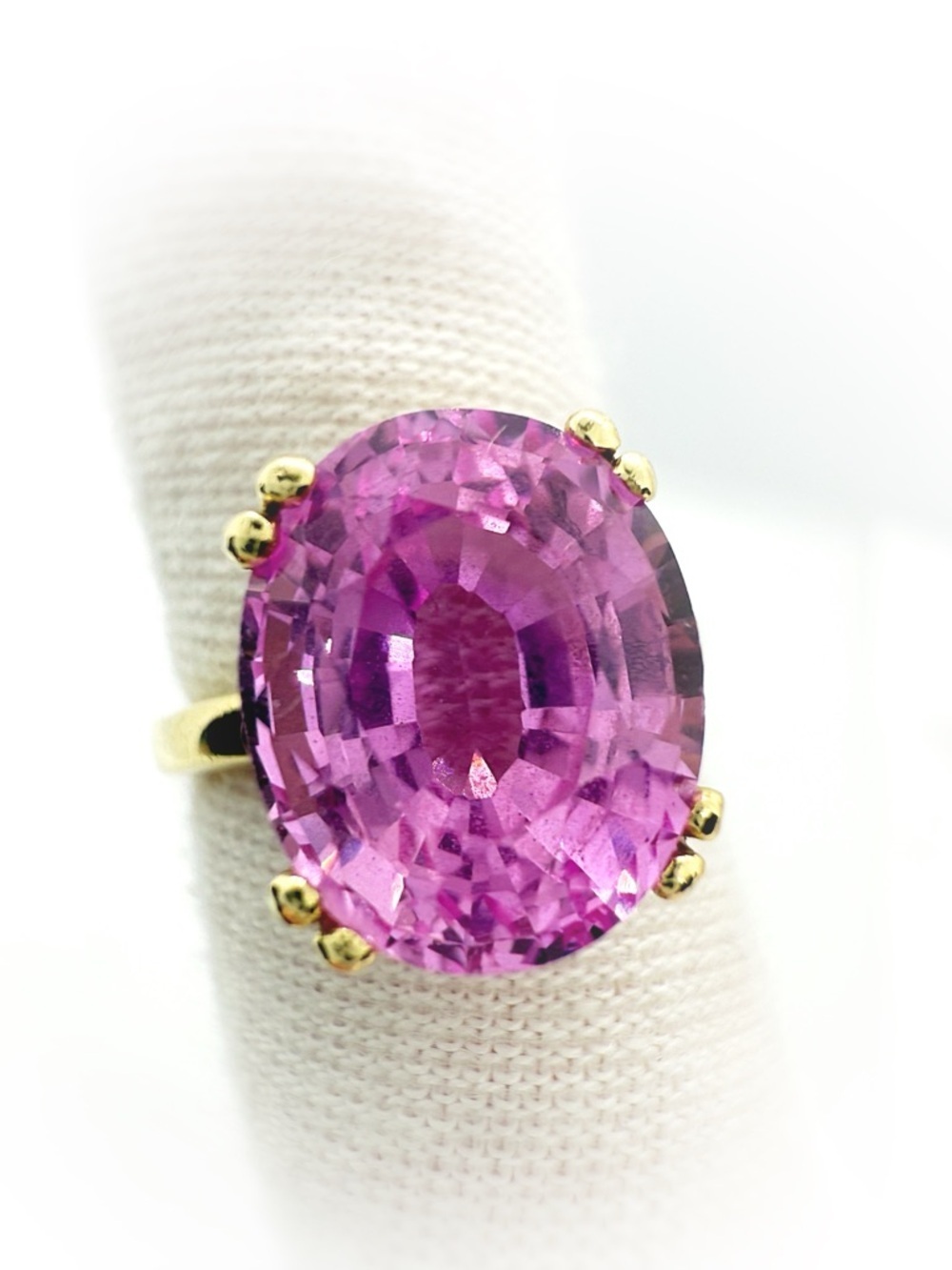 Stunning Large Pink Sapphire 10k Gold Ring!
